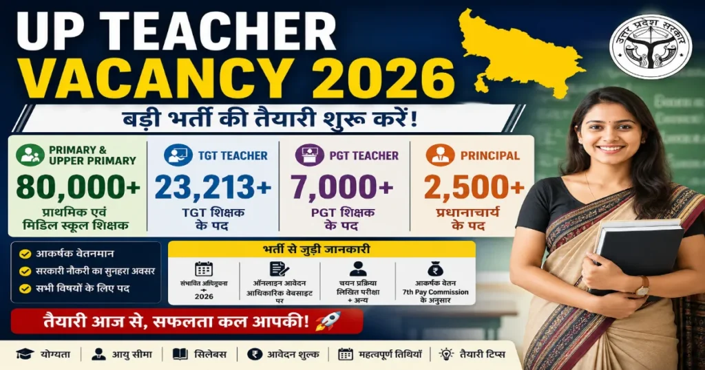 UP Upcoming Teacher Vacancy 2026 – Latest Primary, TGT & PGT Jobs
